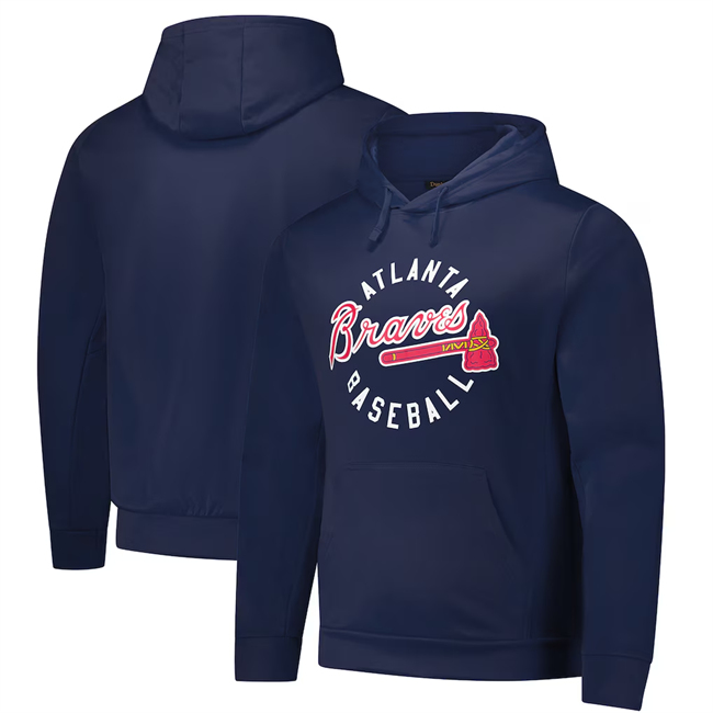 Men's Navy Atlanta Braves Dunbrooke Champion Pullover Hoodie